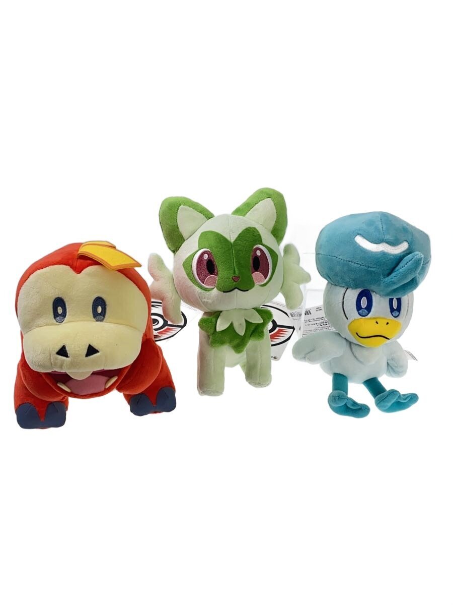 Pokemon Plush — SV Starter Trio (Sprigatito / Fuecoco / Quaxly) - Pokemon Center Exclusive