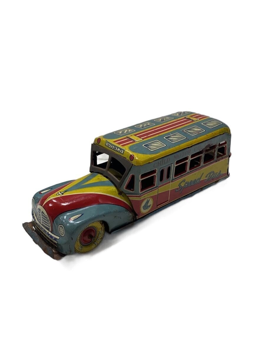 Marusan 1953 Tinplate Bonnet Bus (Tin Toy) - Rust, Scratches, Paint Loss