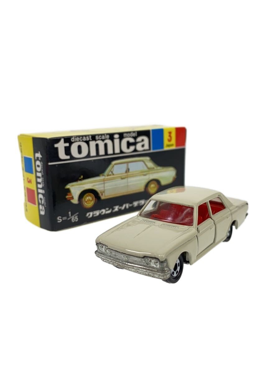 TOMY Tomica 1:65 Toyota Crown Super Deluxe No.3 Black Box Reissue (blue TOMY text)