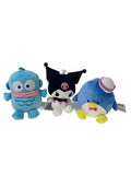 Sanrio Eiko Plush Set: Kuromi & Tuxedosam & Hangyodon (3-piece)