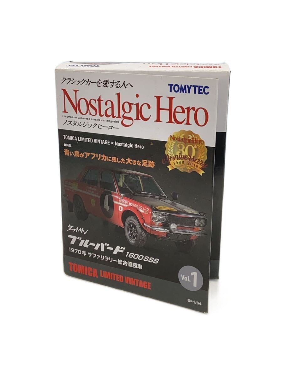 TOMYTEC Nostalgic Hero Bluebird 166SSS 1970 Safari Rally Overall Winning Car Mini Car (Red)