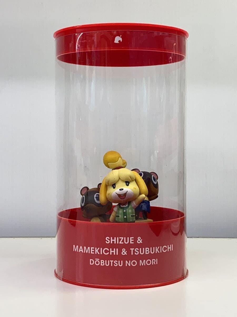 Nintendo Statue: Animal Crossing SHIZUE & MAMEKICHI & TSUBUKICHI (stained; right tanuki leg loose)