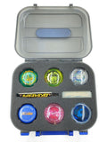 BANDAI Yo-yo Set with Case — HYPER-MILLENNIUM x2, FIRE-BALL, STEALTH-RAIDER; TOMY SCREW BALL; Hi-POWER