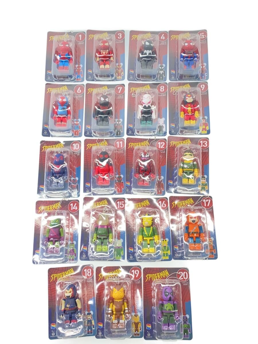 Various Brands × MEDICOM TOY × MARVEL Happy Kuji BE@RBRICK Prize 19-Piece Spider-Man Set