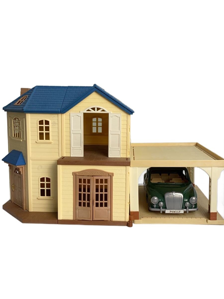 EPOCH Sylvanian Families Blue-Roof House with Carport Deluxe Set