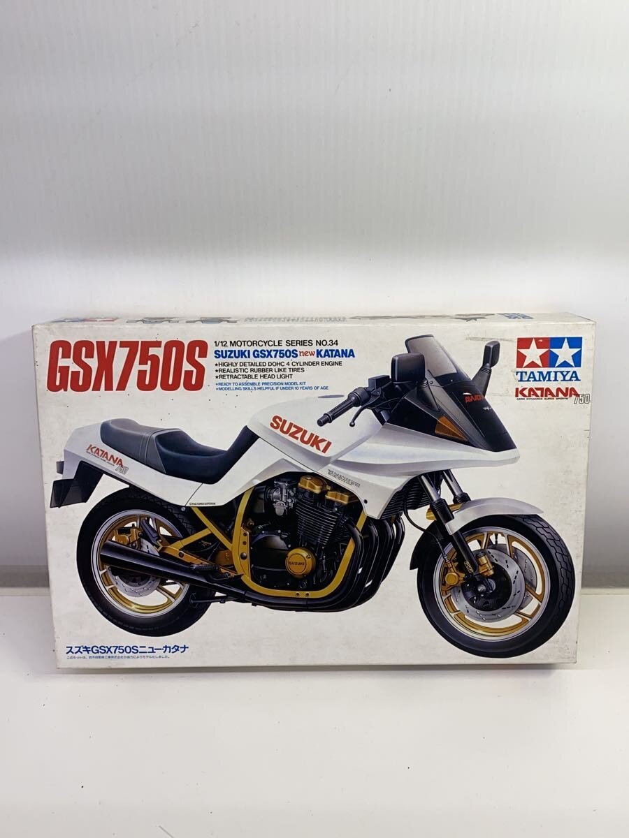 TAMIYA 1/12 Suzuki GSX750S New Katana Motorcycle Model No.34 (14034, decals defective)