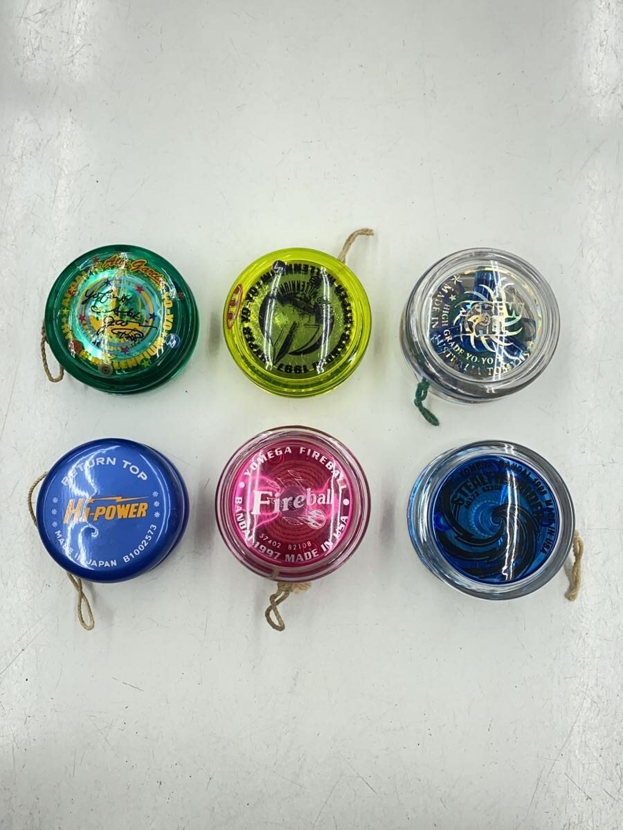 BANDAI Yo-yo Set with Case — HYPER-MILLENNIUM x2, FIRE-BALL, STEALTH-RAIDER; TOMY SCREW BALL; Hi-POWER