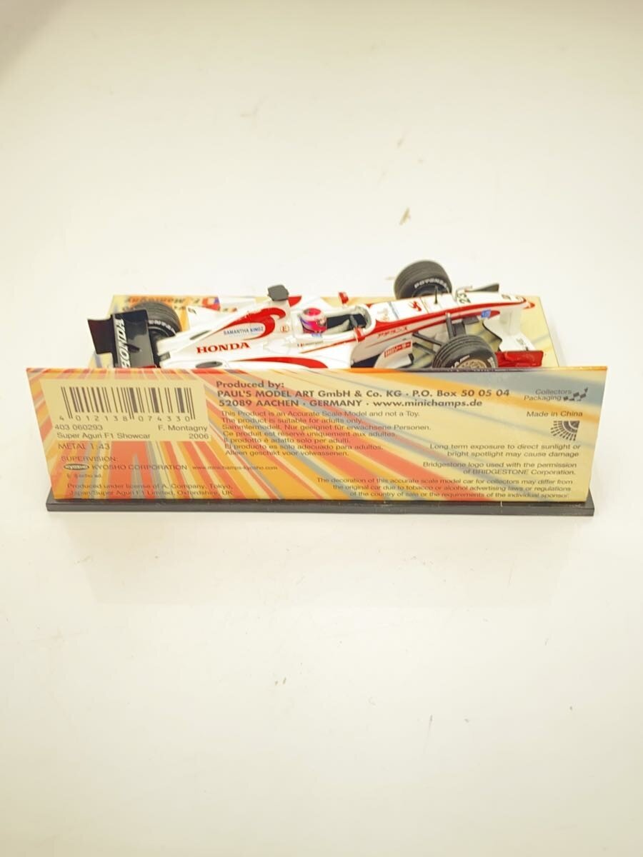 MINICHAMPS Mini Car WHT Super Aguri F1 Showcar 2006
