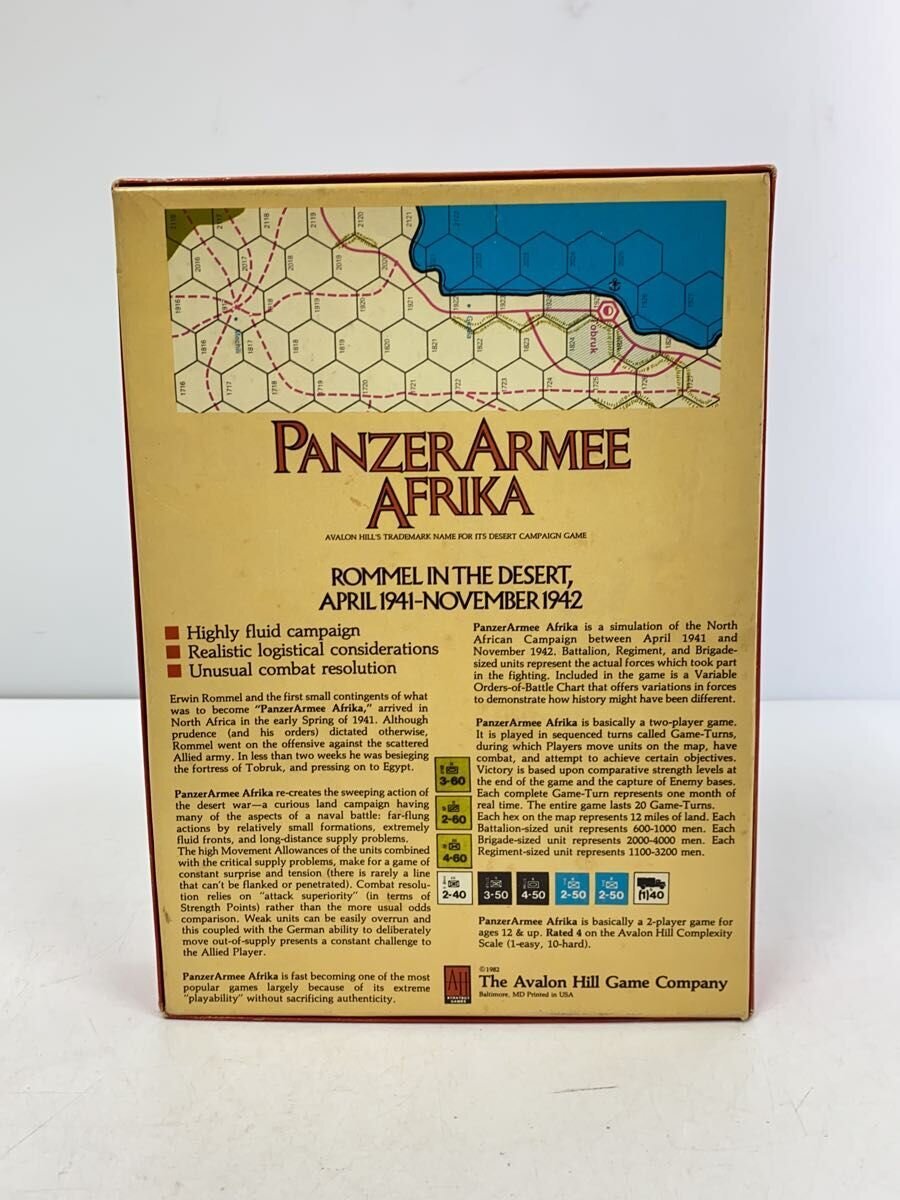 Avalon Rommel in the Desert / PANZER ARMEE AFRICA Board Game