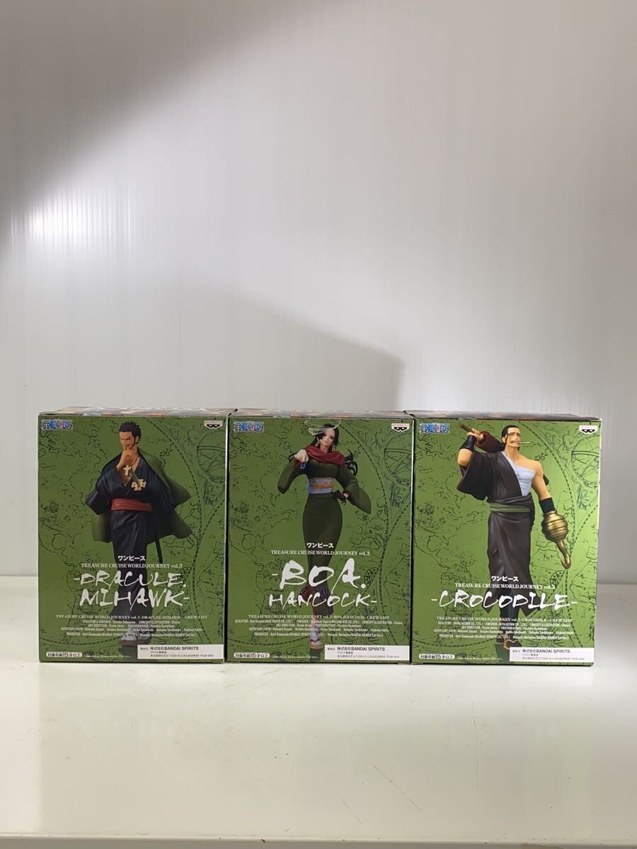 BANDAI SPIRITS One Piece TREASURE CRUISE WORLD JOURNEY vol.3 Figures — Crocodile, Hancock, Mihawk (3-piece set)