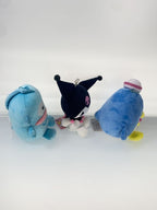 Sanrio Eiko Plush Set: Kuromi & Tuxedosam & Hangyodon (3-piece)