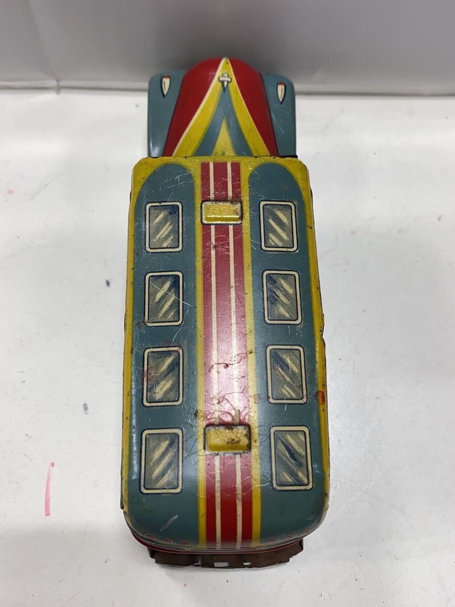 Marusan 1953 Tinplate Bonnet Bus (Tin Toy) - Rust, Scratches, Paint Loss