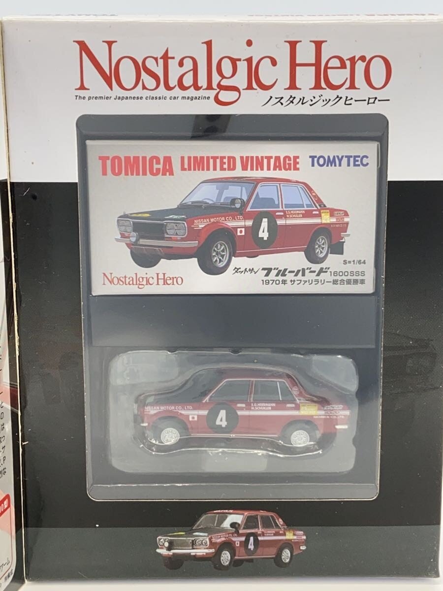 TOMYTEC Nostalgic Hero Bluebird 166SSS 1970 Safari Rally Overall Winning Car Mini Car (Red)