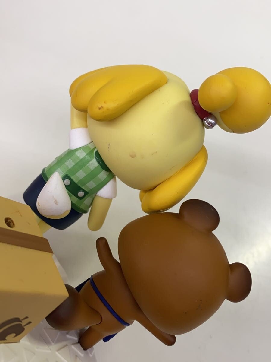 Nintendo Statue: Animal Crossing SHIZUE & MAMEKICHI & TSUBUKICHI (stained; right tanuki leg loose)