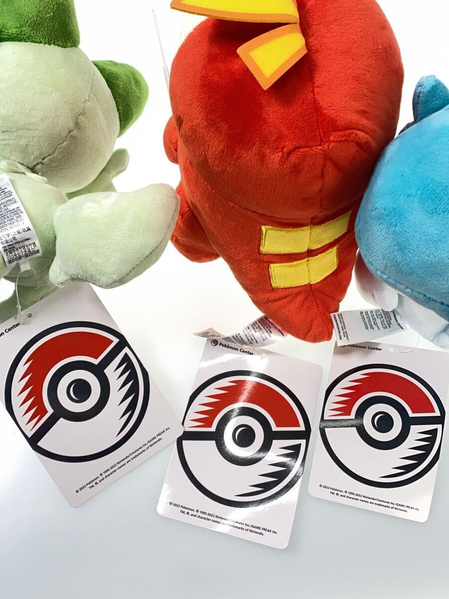 Pokemon Plush — SV Starter Trio (Sprigatito / Fuecoco / Quaxly) - Pokemon Center Exclusive