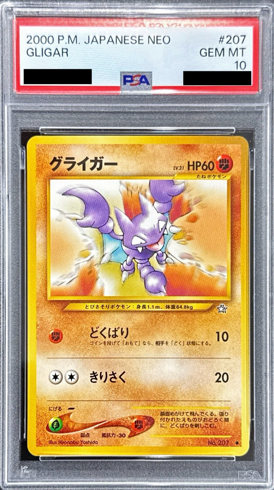 Pokemon TCG Gligar LV.31 ● Old Back PSA 10
