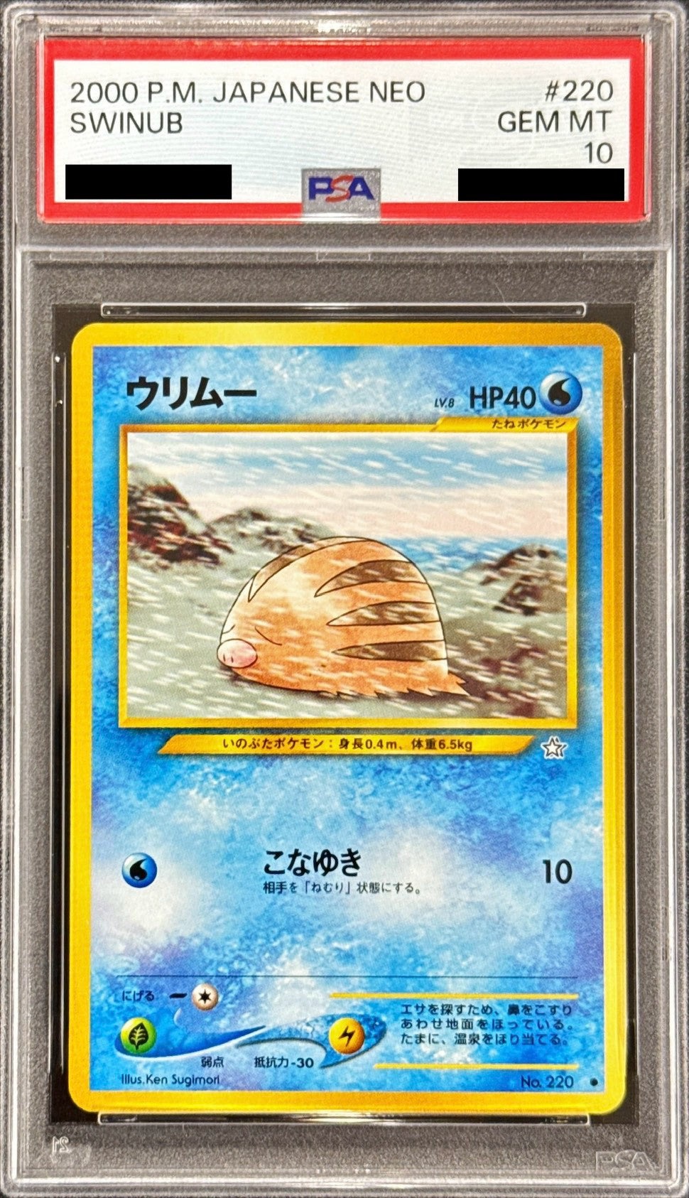 Pokemon TCG Swinub LV.8 ● Old Back PSA 10