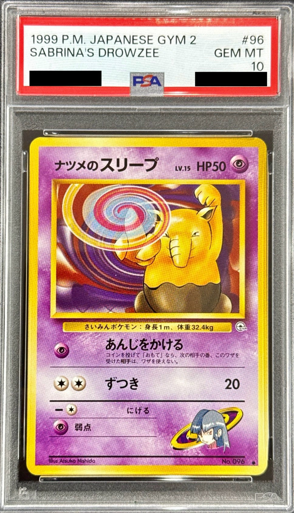 Pokemon TCG Sabrina's Drowzee LV.15 [PSA 10] [Old Back]