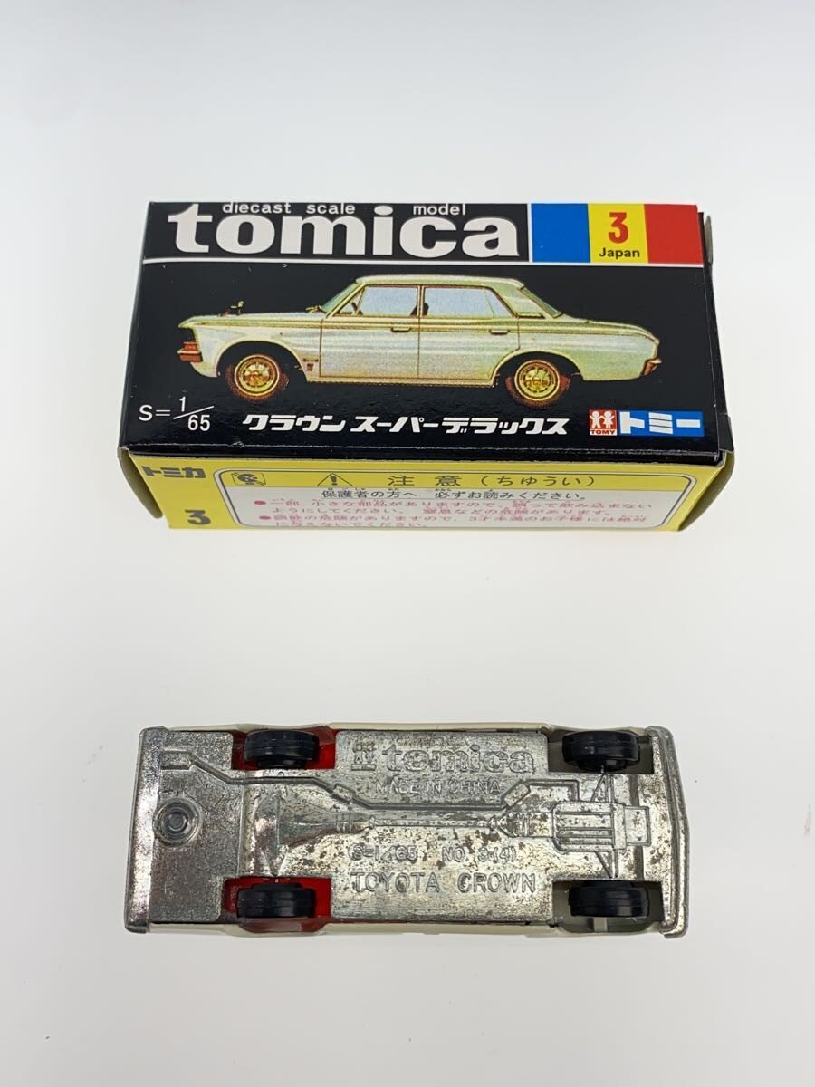 TOMY Tomica 1:65 Toyota Crown Super Deluxe No.3 Black Box Reissue (blue TOMY text)