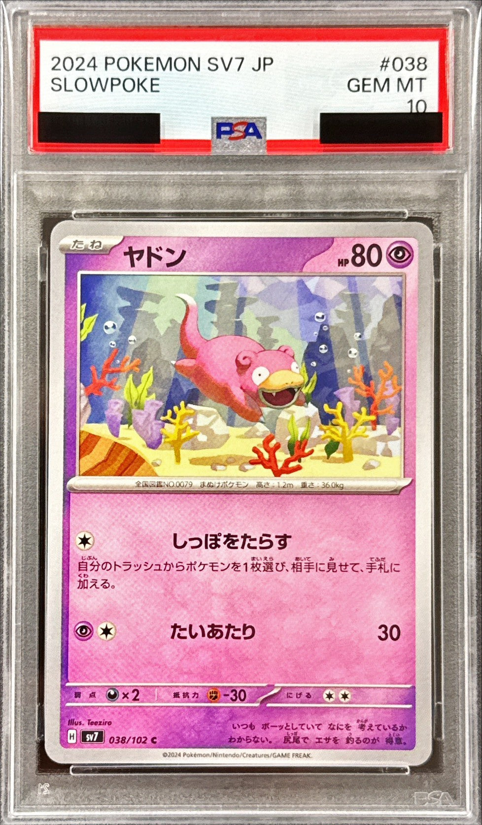 Pokemon TCG Slowpoke C 038/102 PSA 10