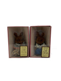EPOCH 80s First-Generation Brown Rabbit Grandfather and Grandmother, Girl