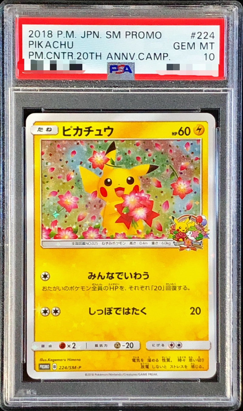 Pokemon TCG Pikachu P 224/SM-P PSA 10