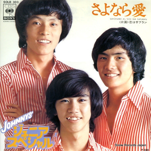Vintage Record JOHNNYS' JUNIOR SPECIAL - sayonara ai - SOLB303