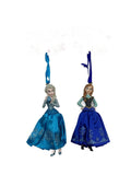 Disney Frozen Anna and Elsa Christmas Ornament Figure Set of 2
