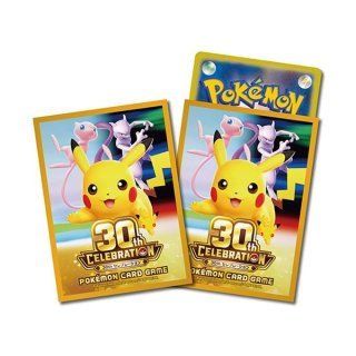 Pokemon TCG Premium Gloss Deck Sleeves Pikachu/30th CELEBRATION 64-Pack Supply